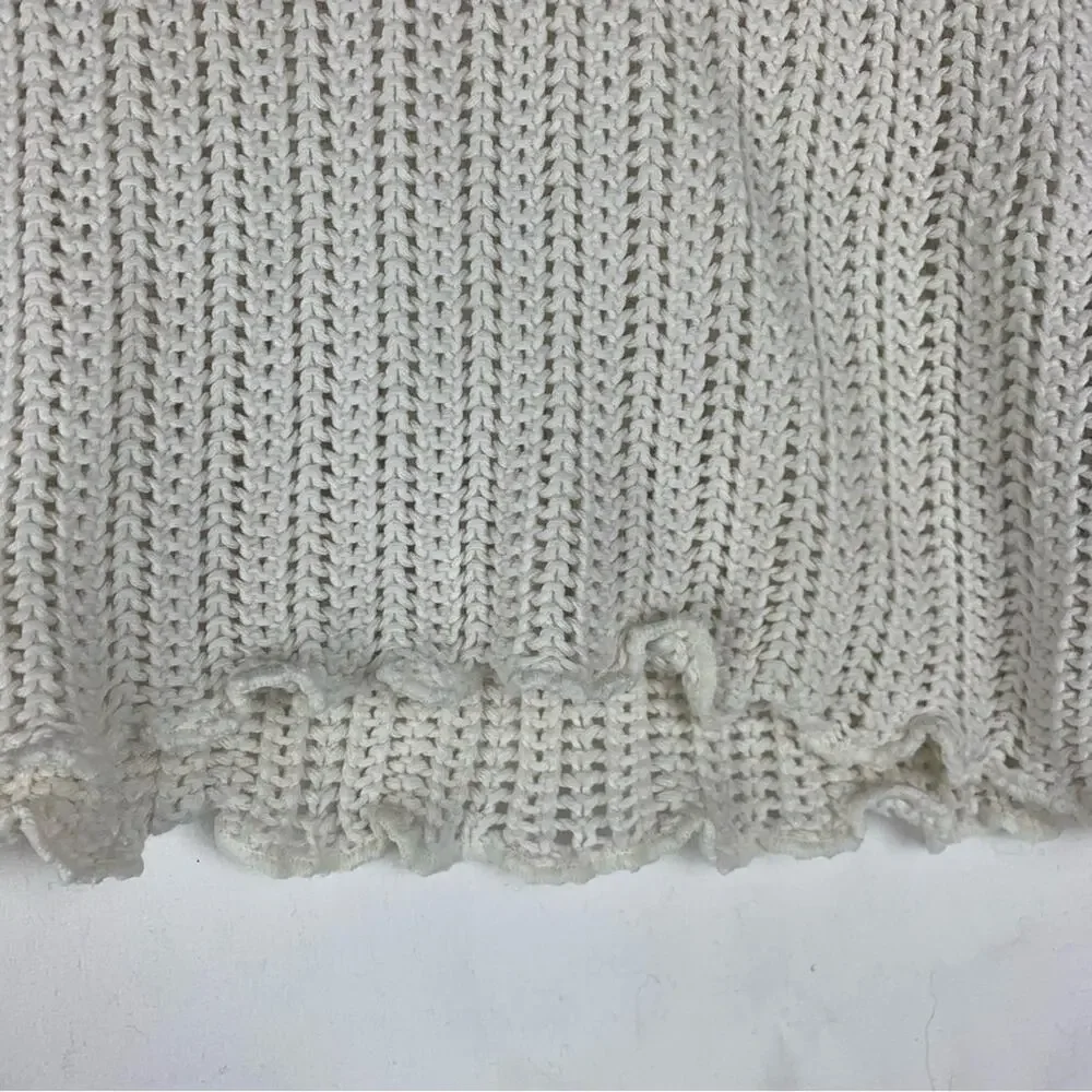 Abercrombie & Fitch women's medium loose knit long sleeve Crop Top nautical rela